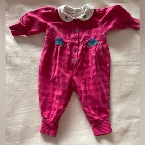 Vtg Rainbow Tag Gymboree Pink Plaid Hearts Flowers Infant One Piece NB romper